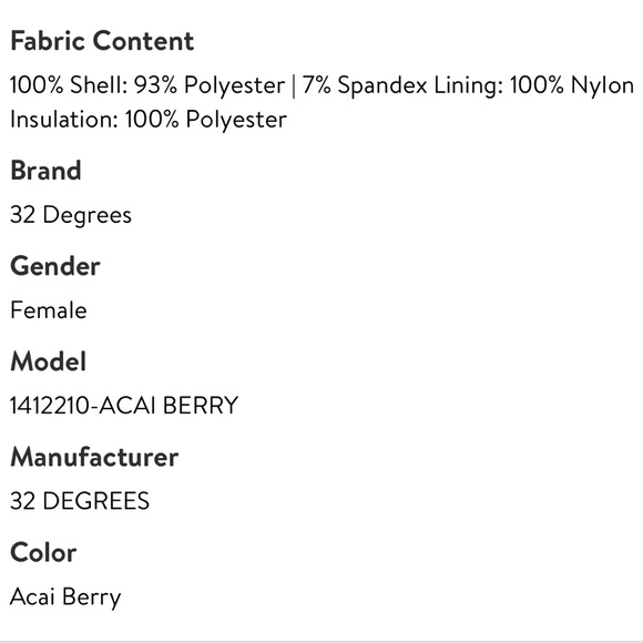 32 Degrees Heat Women's Hooded 4-Way Stretch Jacket Color- Acai Berry size M - Picture 5 of 9